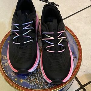 NWT Logo Athletic Black and Pink Kids Sneakers